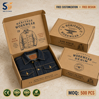 Boîte à vêtements personnalisée en carton ondulé, boîte d'expédition, emballage couleur, prix de gros, échantillon gratuit, usine