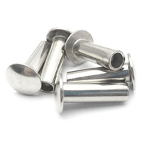 Rivets semi-tubulaires à tête ronde en acier inoxydable et aluminium, rivets métalliques semi-tubulaires, attaches semi-tubulaires