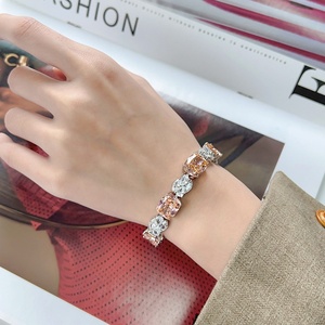 Fashion Jewelry Eco-friendly <b>Copper</b> 10*12MM Pink Cubic Zirconia <b>Bracelet</b> Personnaliser for Customized Style Statement - Product Image 6