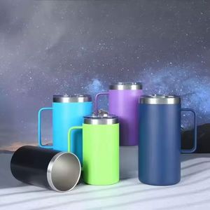 24 oz Coffee <b>Mug</b> Stainless Steel Double Wall Vacuum Insulated Tumbler with Handle, Lid - Product Image 3
