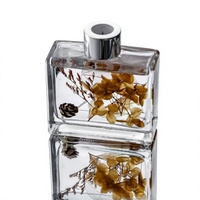 Bouteille diffuseur à roseaux en verre dépoli 120 ml, avec poussière d'or blanc, récipient à parfum rechargeable, contenant d'arôme, vente en gros, emballage personnalisé