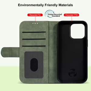 Funda para Teléfono Móvil con Tarjetero, Material de Cuero PU Reciclado con Certificación GRS, Ecológica, para <span class=keywords><strong>Samsung</strong></span> y iPhone 17 <span class=keywords><strong>Pro</strong></span> Max - Product Image 3