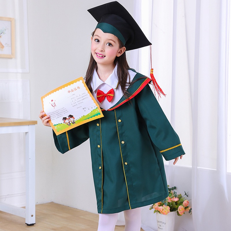 green emerald velvet dress Kids Graduation Dress: White with Royal Blue Details 5 US Numeric main image 1