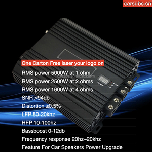 ब्राज़ीलियन स्टाइल कार सबवूफर एम्पलीफायर पूर्ण रेंज rms 5000w क्लास d पीक 10000w spl मजबूत बास मोनोब्लॉक कार एम्पलीफायर