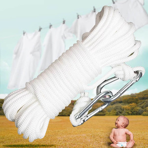 Corde à linge de haute qualité, longue, portable, pour l'extérieur, cordes à linge tressées, corde à sécher les vêtements - Product Image 1