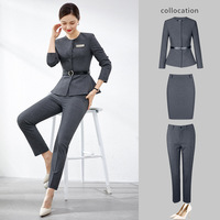 Uniforme d'Été de Haute Qualité pour Dirigeant, Professionnel, de Bureau et Personnel Hôtelier : Ensemble Jupe et Veste pour Femme
