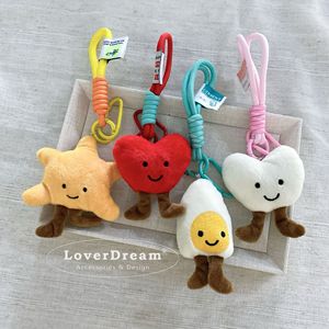 Creative New Cute Plush Anime Design Light Keychain Soft Fluffy 3D Shape Cartoon Doll Pendant Sweet Girl Heart Bag Accessory YS