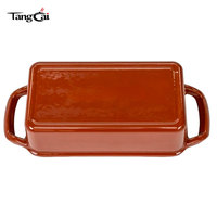 Four à pain rectangulaire émaillé en fonte de 1,5 litre, moule à pain en fonte à double poignée pour la cuisson artisanale de pains faits maison