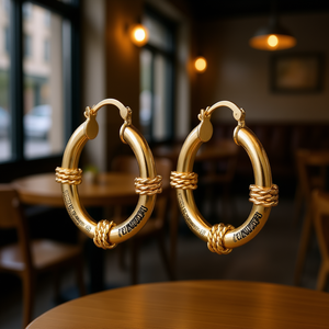 Orecchini a Cerchio Color Oro Lavanda Placcati in Lega di Zinco 18K Stile Classico Gioielli Unisex alla Moda - Product Image 2