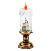 Nouveaux ornements de Noël transfrontaliers, lumières de bougies remplies d'eau, lumières de cristal effet neige tombante, en PVC, pour enfants