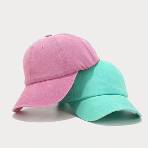 Vintage Wash Cotton Kids Baseball Caps Retro Faded Sport Soft 6 Panels Children <b>Hat</b> - Product Image 2