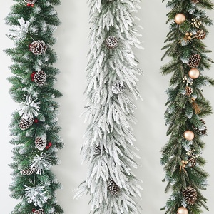 PE crypté blanc flocage décoration fleurs artificielles guirlande de noël pour hôtel centre commercial fenêtre porte Arrangement suspendu décor - Product Image 5