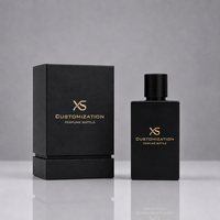 Flacon de parfum carré en verre noir de luxe vide avec boîte 30ml 50ml 100ml Emballage cadeau Cosmétique en vrac OEM Ensemble