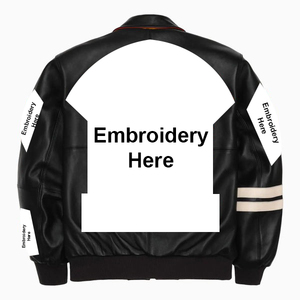 Chaqueta de cuero bomber para hombre, negra brillante, con forro de piel, chaqueta de cuero de vaca personalizada para hombre. - Product Image 2