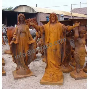 Estatua de Jesús Ornamental de jardín religioso, estatua de escultura de Virgen María de tamaño grande para exteriores