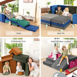 Children's Modular <b>Sofa</b> Set 12-Piece High-Density Foam Creative Combination Multi-Functional Furniture for <b>Kids</b> Age 2+ - Product Image 3
