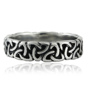 European Style Titanium Steel Viking <b>Ring</b> Geometric Pattern Men's Punk Jewelry Size 28 - Product Image 5