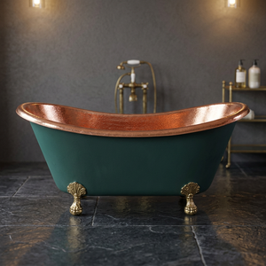 Bañera Ovalada de Lujo de Cobre Antiguo con Patas de Gato, Hecha a Mano, para Adultos, Spa en Casa, Artesanía India - Product Image 3