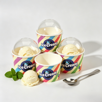 Gobelets et bols en papier kraft jetables de 8 oz pour la crème glacée, le yogourt glacé et les desserts - Écologiques, couleur et logo personnalisés