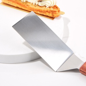 9 10 Inch Stainless Steel BBQ Kitchen Cooking Shovel <strong>Pancake</strong> Spatula with Wooden Handle Turner Scraper for <strong>Pie</strong> - Product Image 3