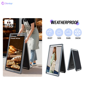 Écran de réflexion de la lumière du soleil puissance de la batterie solaire A Board poids Portable publicité extérieure LCD affichage de chiffres extérieur - Product Image 6