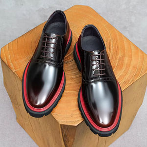 Chaussures habillées en cuir véritable de qualité supérieure pour hommes, à lacets, antidérapantes, imperméables, confortables pour le travail quotidien au bureau - Product Image 4