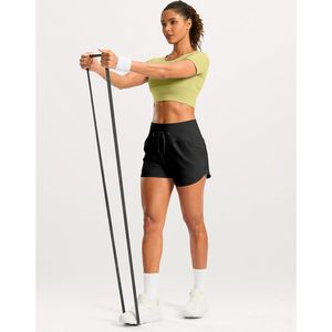 2025 Short de course athlétique taille haute pour femme Short d'entraînement actif à séchage rapide avec poches Taille L Noir - Product Image 4
