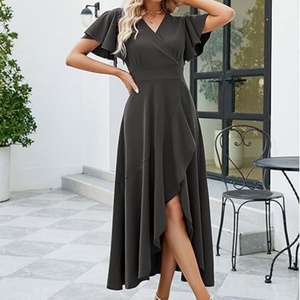Robe longue de soirée élégante pour femmes, grande taille, décontractée, pour invitées de mariage, demoiselles d'honneur, dîner, fête - Product Image 3