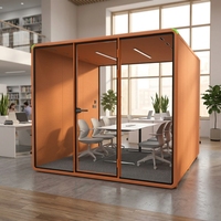 Cabine de réunion insonorisée pour 6 personnes, cabine silencieuse pour centre commercial, bibliothèque, école, espace de discussion d'équipe