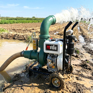 Pompa d'Acqua Diesel Raffreddata ad Aria da 6 Pollici ad Alto Flusso con Carrello per Irrigazione Agricola e Drenaggio Alluvioni - Product Image 2