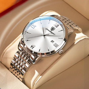 OEM POEDAGAR <span class=keywords><strong>826</strong></span> Herrenuhr Hochwertige Quarzuhr für Männer mit 30M Wasserdichtigkeit Kalender Edelstahlarmband Herren-Armbanduhr - Product Image 4