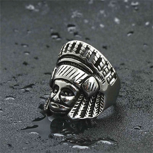 yunnique <b>Titanium</b> Steel Face <b>Ring</b> Retro Geometric Unisex Jewelry Gift Silver 26051 - Product Image 2