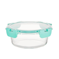 Boîte à lunch en verre borosilicate haute résistance avec fourchette et cuillère, couvercle en PP, 3 compartiments, sans BPA, compatible lave-vaisselle, hermétique, empilable