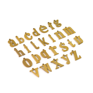 Mysterious sterling silver metal English <b>letter</b> pendant keychain for hats and bags - Product Image 1