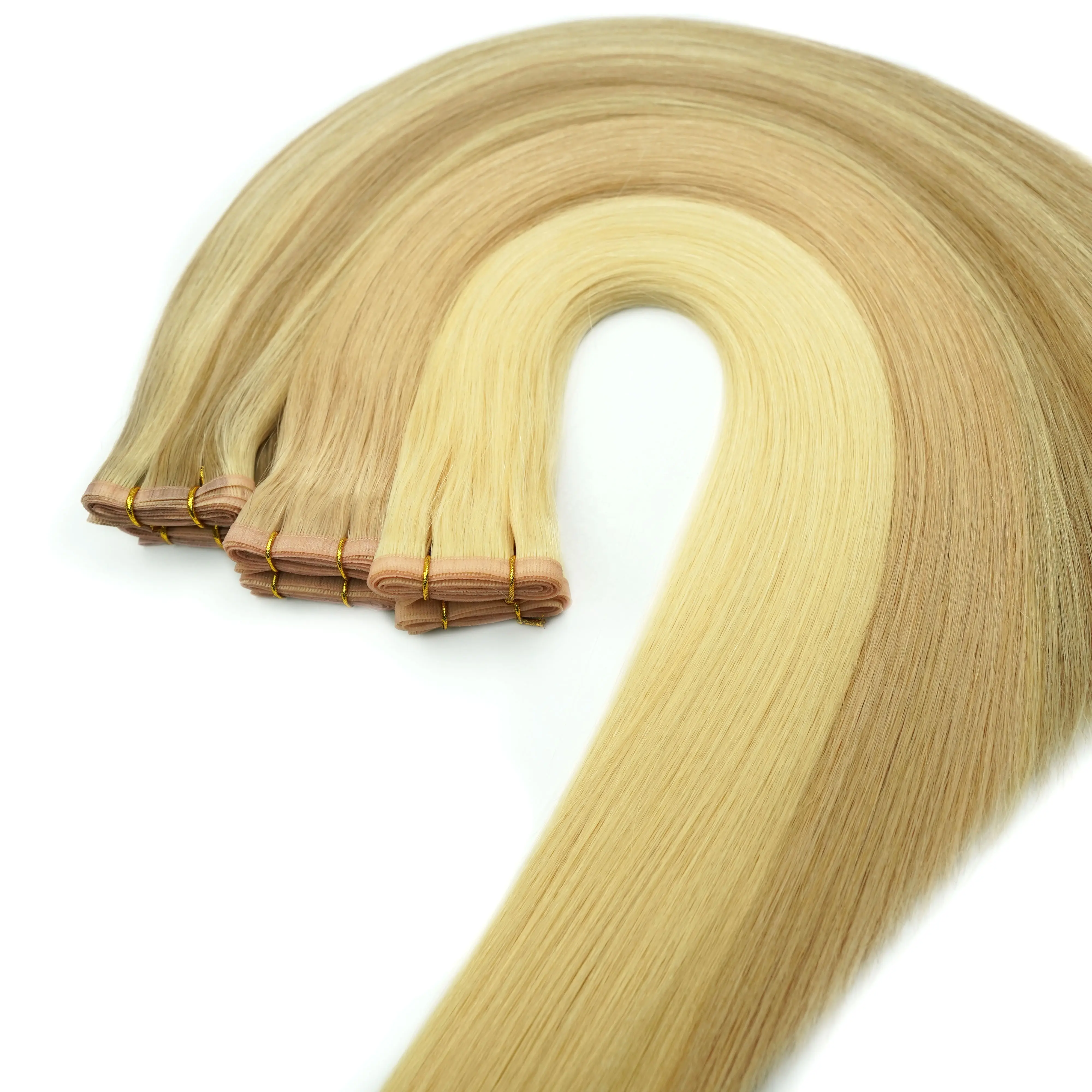 Flat Weft Hair Extensions Factory price for Virgin Remy Human Hair Double Drawn Natural Thick End with Top Quality