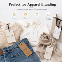 Étiquettes personnalisées pour vêtements, en papier ou en tissu, avec logo imprimé et cordon, pour l'emballage de marques de vêtements
