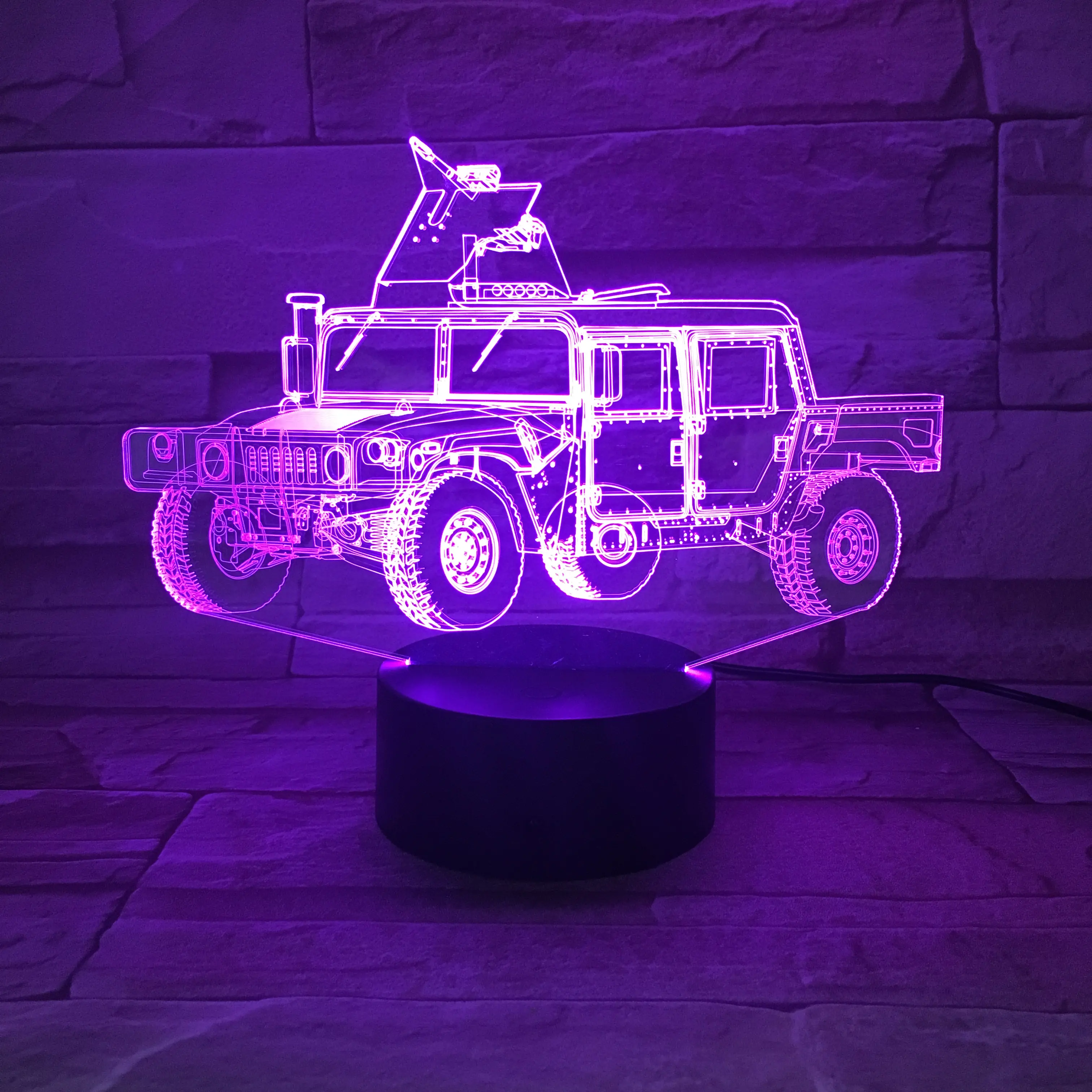 車の卸売クリエイティブRGB3DイリュージョンアクリルテーブルデスクベースLEDクリスマスランプ子供部屋の装飾ナイトライト家庭用