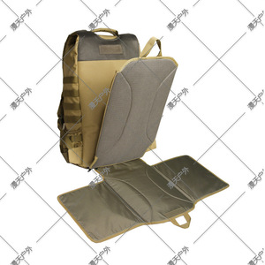 Sac à dos tactique pliable pour mère et bébé avec matelas à langer pour la randonnée en plein air, le camping, unisexe, kaki, vert armée - Product Image 4