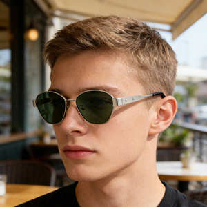 Lunettes de soleil polarisées carrées pour hommes Ks-3950, monture noire en plastique et métal, verres TAC UV400, protection solaire extérieure - Product Image 5