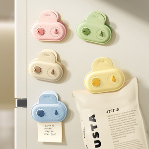 Magnetic Sealing <b>Clip</b> With Date Dial Reusable Food Storage Bag Closure Kitchen Freshness Keeper Mixed Colors Five Pack - Product Image 4