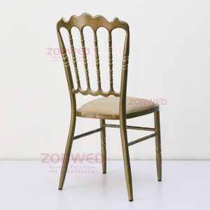 Chaise de banquet moderne en métal chromé pour usine, tables d'extérieur pour enfants et chaises Napoléon blanches pour événements - Product Image 4