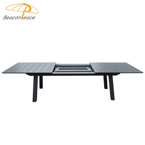 Không gian tiết kiệm ngoài trời Vườn bảng ngoài trời Patio đồ nội thất nhôm hình chữ nhật mở rộng bàn ăn - Product Image 4