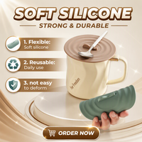 Couvre-tasse en silicone de 10 cm, anti-poussière, anti-fuite, universel, réutilisable, pour tasse à café, thé, tasse de bureau, logo personnalisé