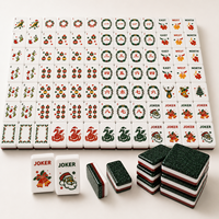 Juego de Fichas de Mahjong de Acrílico de Tres Capas, Calidad Premium, Reverso de Color Sólido, Dragón, Viento, Joker, Flor, Venta al Por Mayor Personalizada