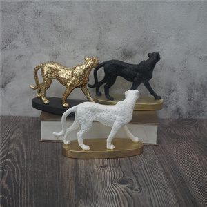 Scultura animale della <span class=keywords><strong>pantera</strong></span> della decorazione della tavola della casa della statua del leopardo di camminata di 3 colori - Product Image 2