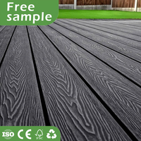 Revêtement de sol extérieur en WPC moderne 135*25mm avec gaufrage 3D, antidérapant, certifié CE