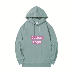 Pull à capuche en coton pour homme avec logo personnalisé, impression en relief, design DIY, vêtements décontractés d'automne et d'hiver, bonnet unisexe - Product Image 4