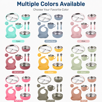 Ensemble de bols d'alimentation pour bébé sans BPA, colorés, avec couvercle en silicone de qualité alimentaire pour les tout-petits et les enfants par Zeto