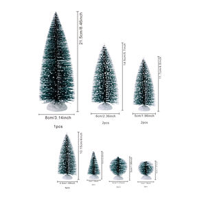 15 Stuks Mini Decor Kunstmatige Kerstboom Mini Sisal Bomen Voor Kerst Decor Feest Thuis Tafel Ambachtelijke Decoraties Met Pp Basis - Product Image 4