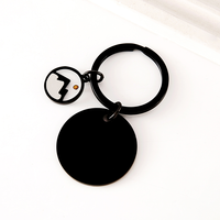 Porte-clés Ywyougang Graine de Moutarde Montagne 4 Couleurs Acier Inoxydable Gravure Laser Personnalisable Pendentif Clé Dessin Animé Vintage Tendance Cadeau